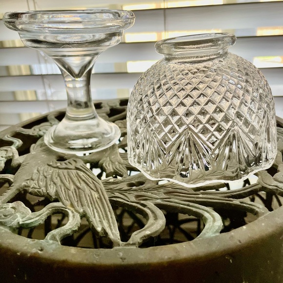 Vintage Elegant Clear Glass Candle Holder Fairy Light. - Picture 3 of 5